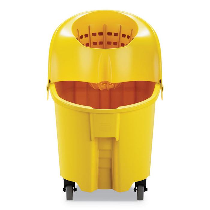 WaveBrake 2.0 Bucket/Wringer Combos, Down-Press, 35 qt, Plastic, Yellow