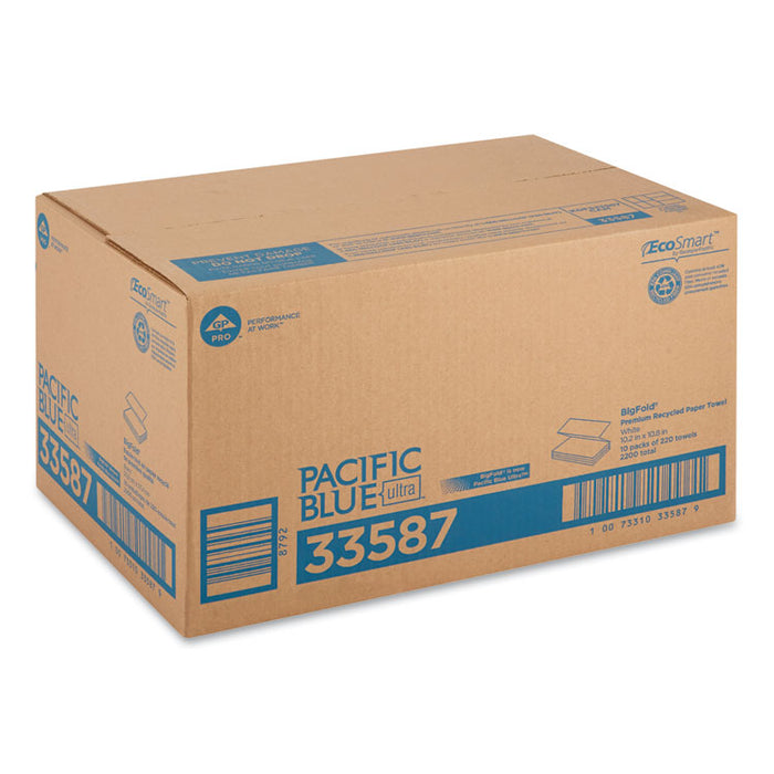 Pacific Blue Ultra Paper Towels, 10.2 x 10.8, White, 220/Pack, 10 Packs/Carton