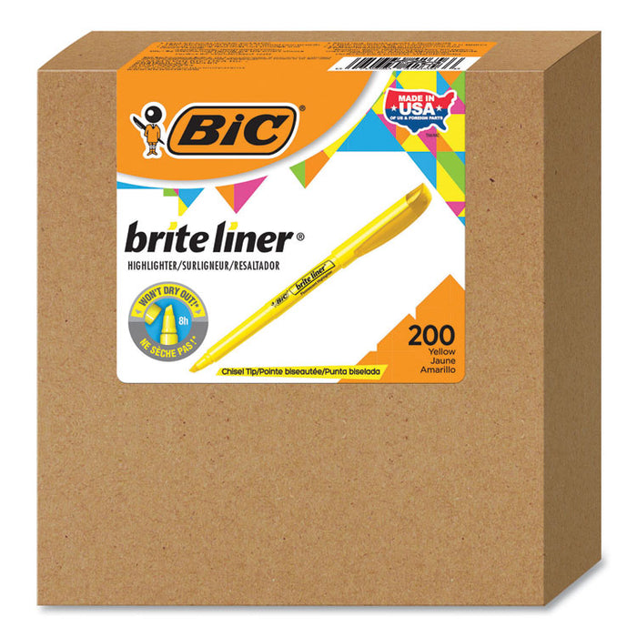 Brite Liner Highlighter, Chisel Tip, Yellow, 200/Carton