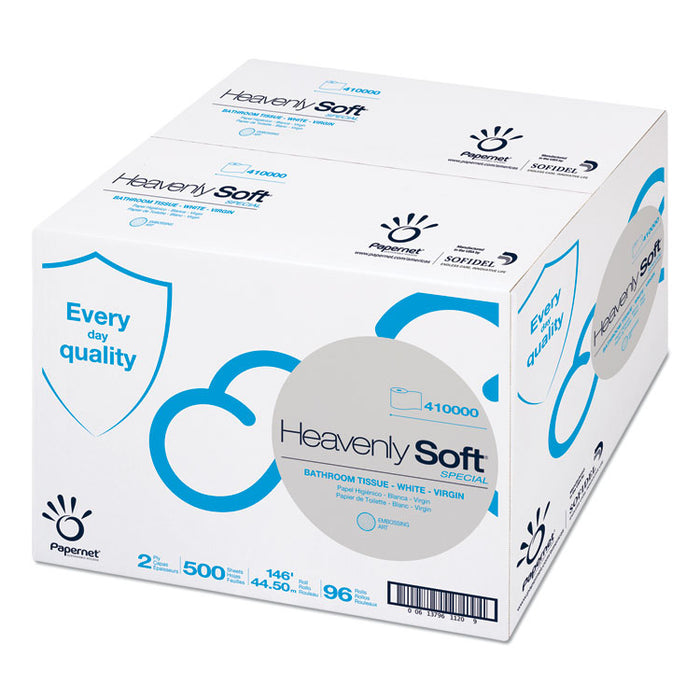 Heavenly Soft Toilet Tissue, Septic Safe, 2-Ply, White, 5" x 146 ft, 500 Sheets/Roll, 96 Rolls/Carton