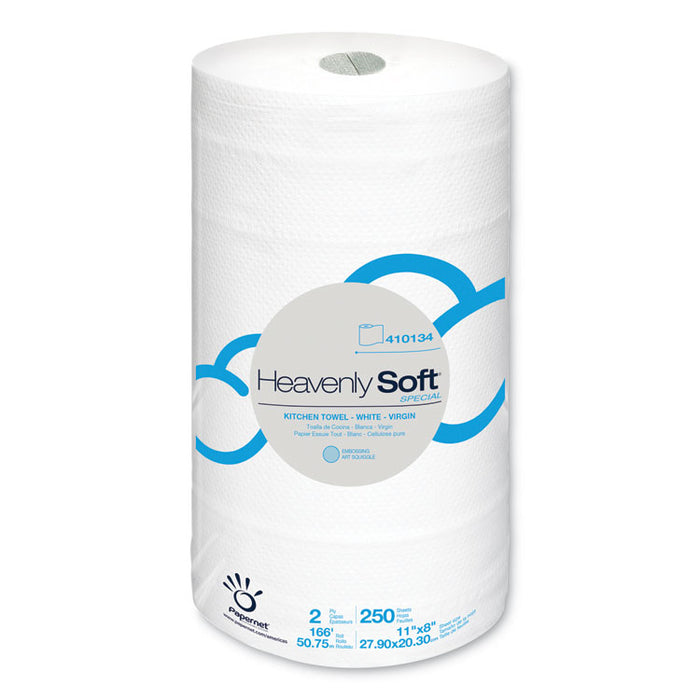 Heavenly Soft Paper Towel, 11" x 167 ft, White, 12 Rolls/Carton