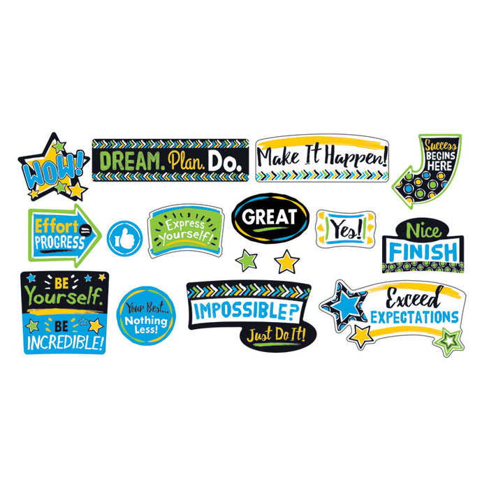 Bold Strokes Phrases Bulletin Board Set, Assorted, 18 1/4" x 31"
