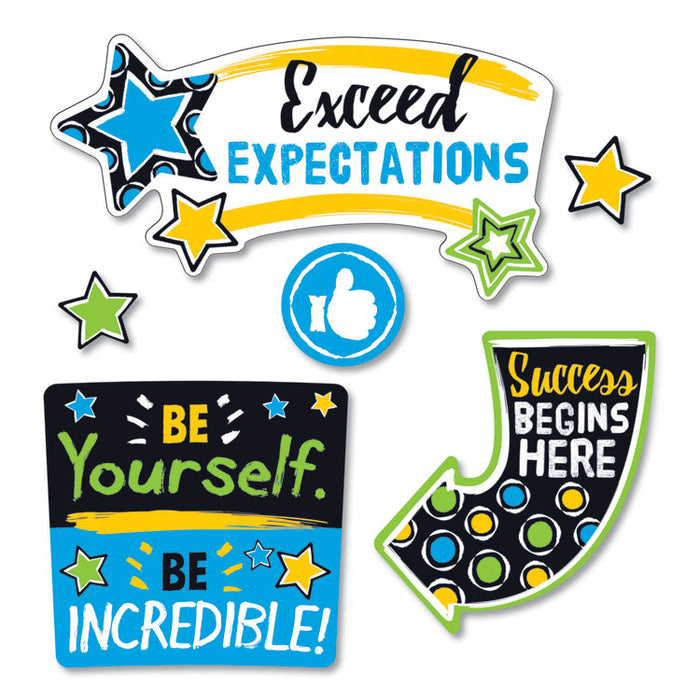 Bold Strokes Phrases Bulletin Board Set, Assorted, 18 1/4" x 31"