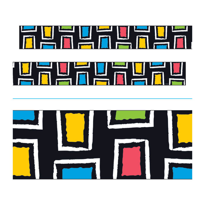 Bolder Borders, 2.75" x 35.75 ft, Bold Strokes Rectangles, Assorted Colors