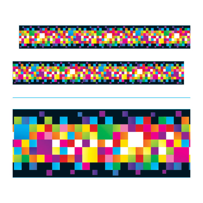 Bolder Borders, 2.75" x 35.75 ft, Pixels, Assorted Colors