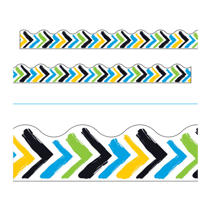 Terrific Trimmers Print Board Trim, 2 1/4" x 41", Bold Strokes Chevron, Assorted