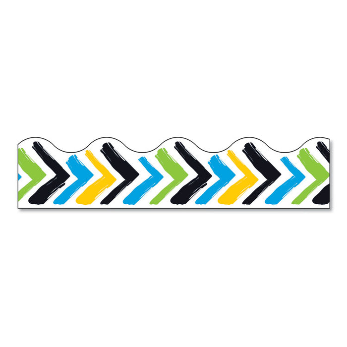 Terrific Trimmers Print Board Trim, 2 1/4" x 41", Bold Strokes Chevron, Assorted