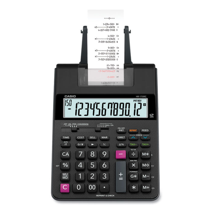 HR170R Printing Calculator, 12-Digit, LCD