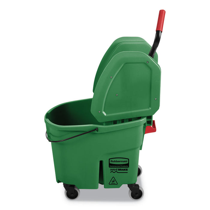 WaveBrake 2.0 Bucket/Wringer Combos, Down-Press, 35 qt, Plastic, Green