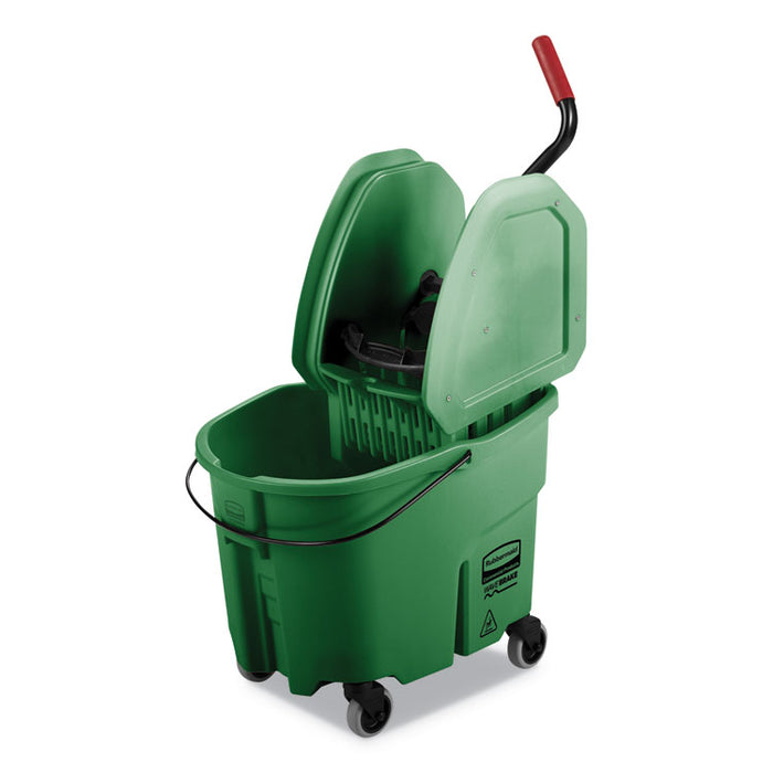 WaveBrake 2.0 Bucket/Wringer Combos, Down-Press, 35 qt, Plastic, Green