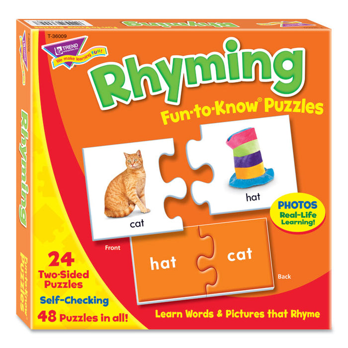 Fun to Know Puzzles, Ages 3 to 9, 24 2-Sided Puzzles