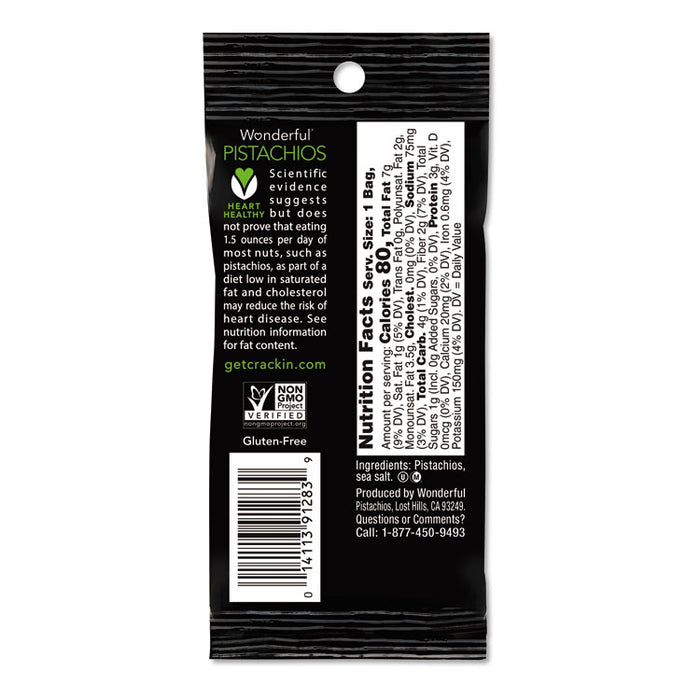Wonderful Pistachios, Roasted and Salted, 1 oz Pack, 12/Box