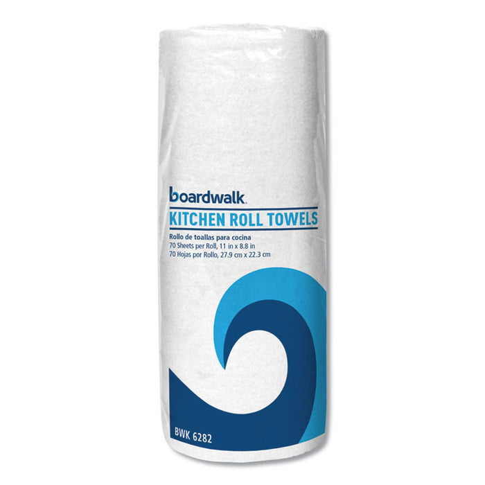 Household Perforated Roll Towels, 1-Ply, 11" x 8.8", White, 30 Rolls/Carton