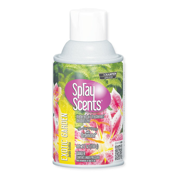 Sprayscents Metered Air Fresheners, Exotic Garden Scent, 7 oz, 12/Carton