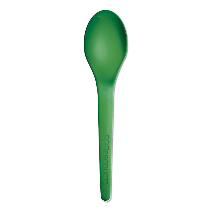 Plantware High-Heat Utensils, Spoon, Green, 6", 1,000/Carton