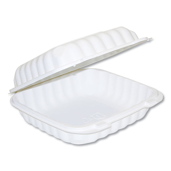 EarthChoice SmartLock Hinged Lid Containers, 8 x 8, 32 oz, White, 200/Carton