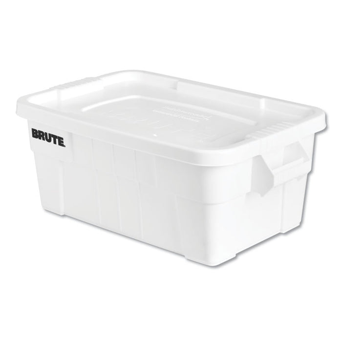 BRUTE Tote with Lid, 14 gal, 17w x 28d x 11h, White