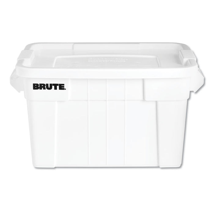 BRUTE Tote with Lid, 20 gal, 27.9w x 17.4d x 15.1h, White