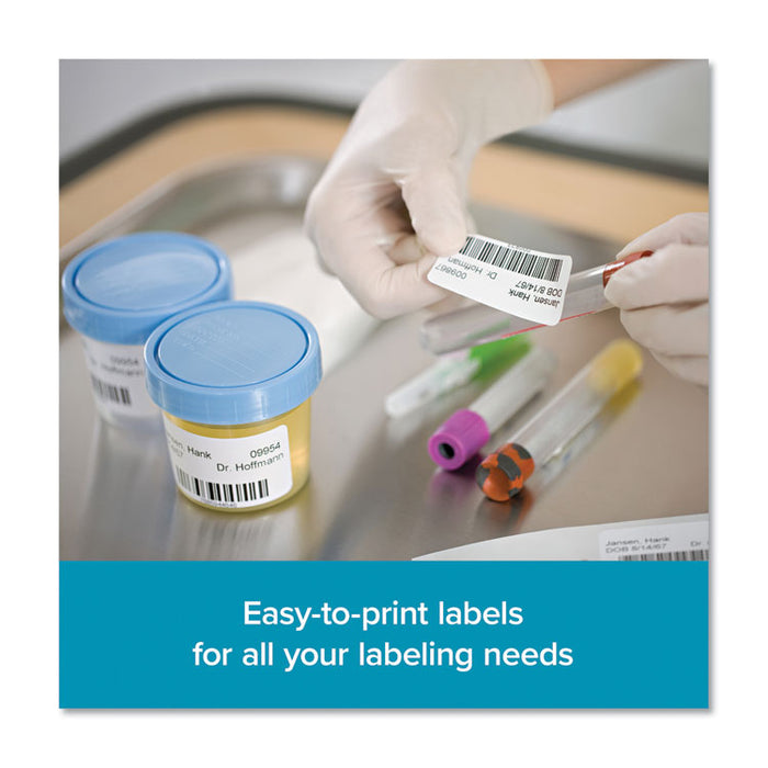 LW Multipurpose Labels, 1" x 2.13", White, 500/Roll, 6 Rolls/Pack