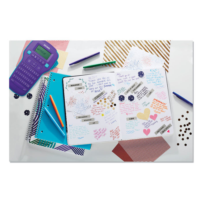 COLORPOP! Label Maker Tape, 0.5" x 10 ft, Black on Silver