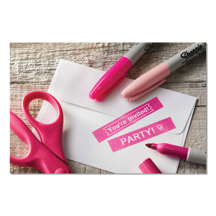 COLORPOP! Label Maker Tape, 0.5" x 10 ft, White on Pink