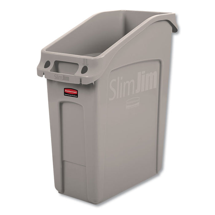 Slim Jim Under-Counter Container, 13 gal, Polyethylene, Beige