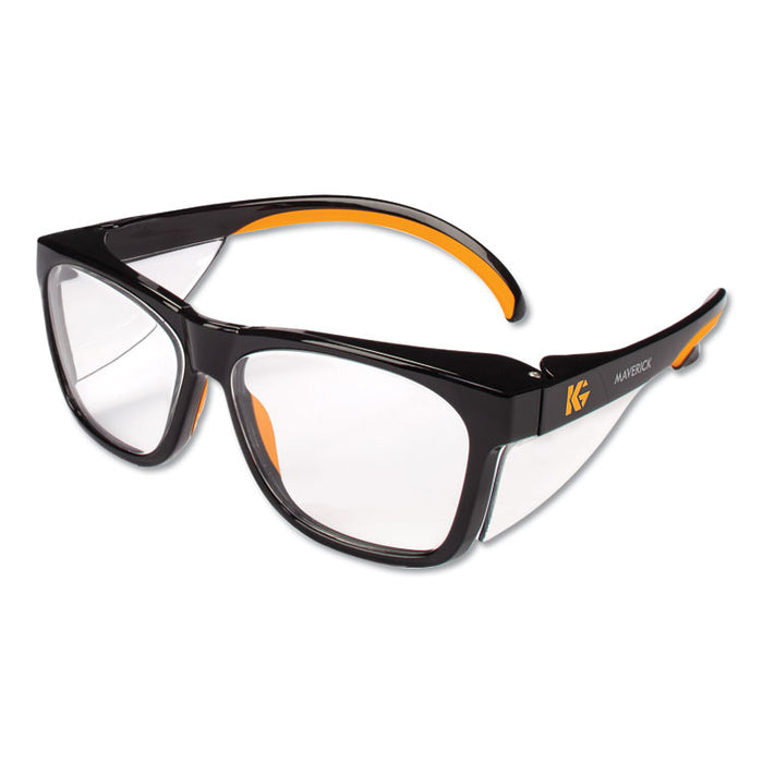 Maverick Safety Glasses, Black/Orange, Polycarbonate Frame