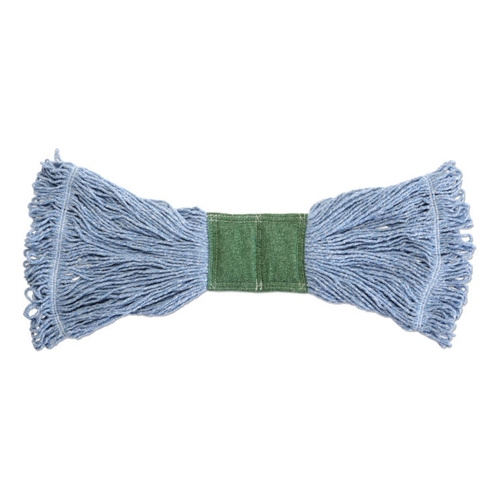 Scrubbing Wet Mop, Cotton/Synthetic Blend, 19" x 6", Blue