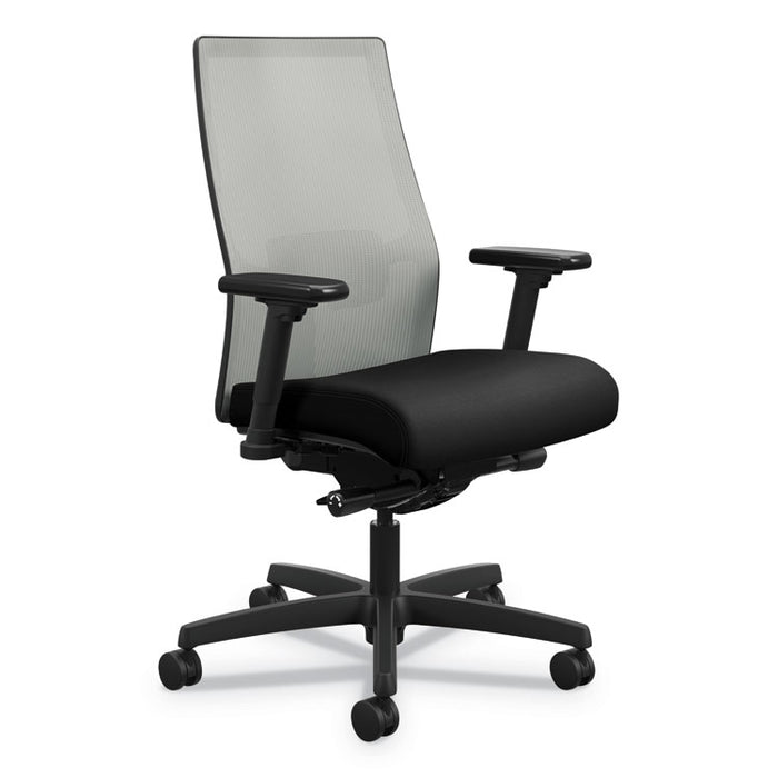 Ignition 2.0 4-Way Stretch Mid-Back Mesh Task Chair, Supports 300lb, 17" to 21" Seat Height, Black Seat, Fog Back, Black Base