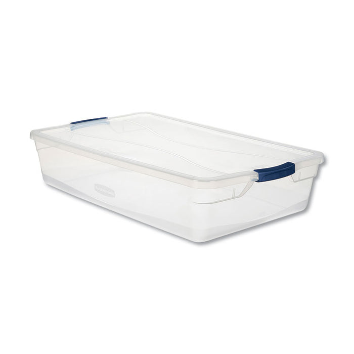 Clever Store Basic Latch-Lid Container, 41 qt, 17.75" x 29" x 6.13", Clear