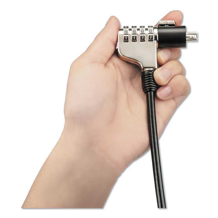 Combination Laptop Lock, 6 ft Steel Cable