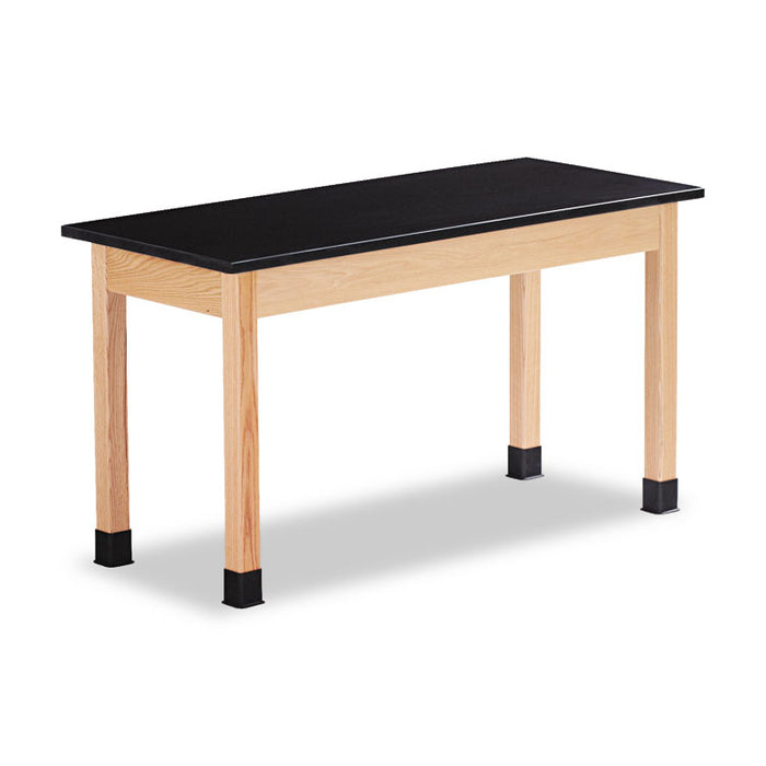 Classroom Science Table, 54w x 24d x 30h, Black Epoxy Resin Top, Clear Northwoods Oak Base