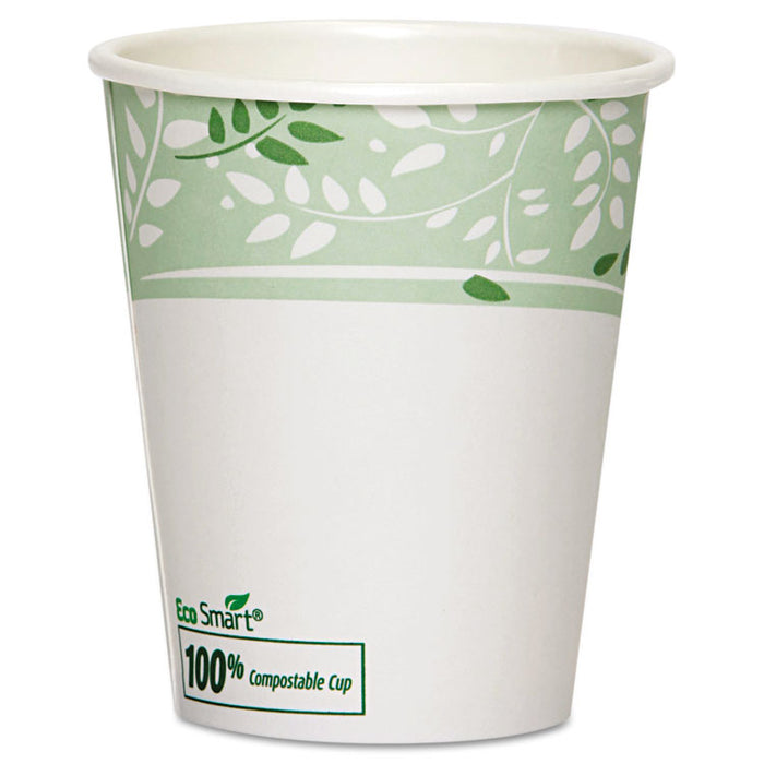 PLA Hot Cups, Paper w/PLA Lining, Viridian, 10 oz Squat, 1000/Carton