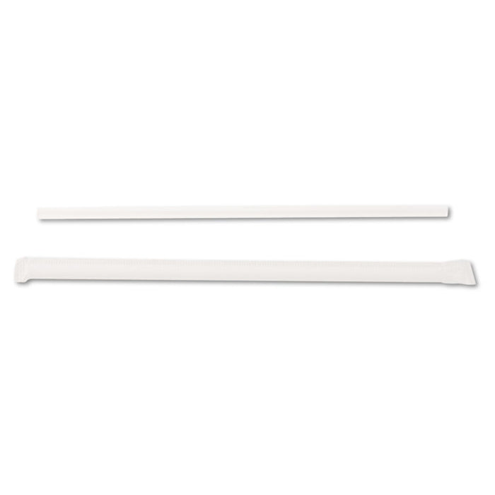 Jumbo Straws, 7 3/4", Plastic, Translucent, 500/Box, 4 Boxes/Carton
