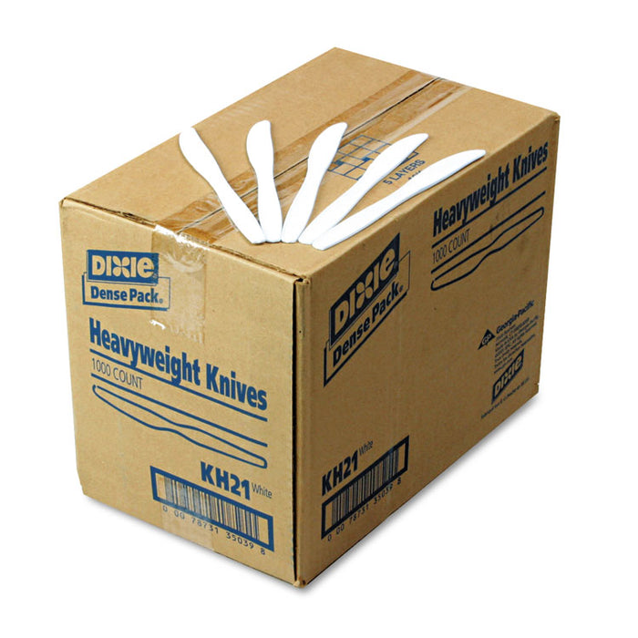 Plastic Cutlery, Heavyweight Knives, White, 1,000/Carton