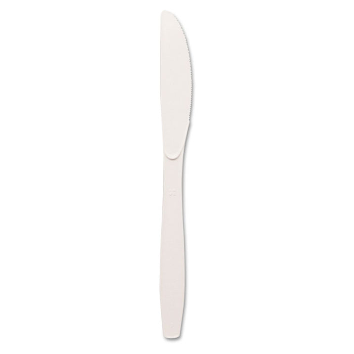Plastic Cutlery, Heavy Mediumweight Knives, White, 1,000/Carton