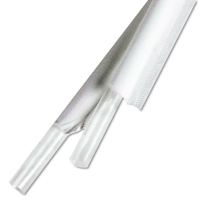 7.75" Clear Wrapped Straw - Case, 400/PK, 24 PK/CT