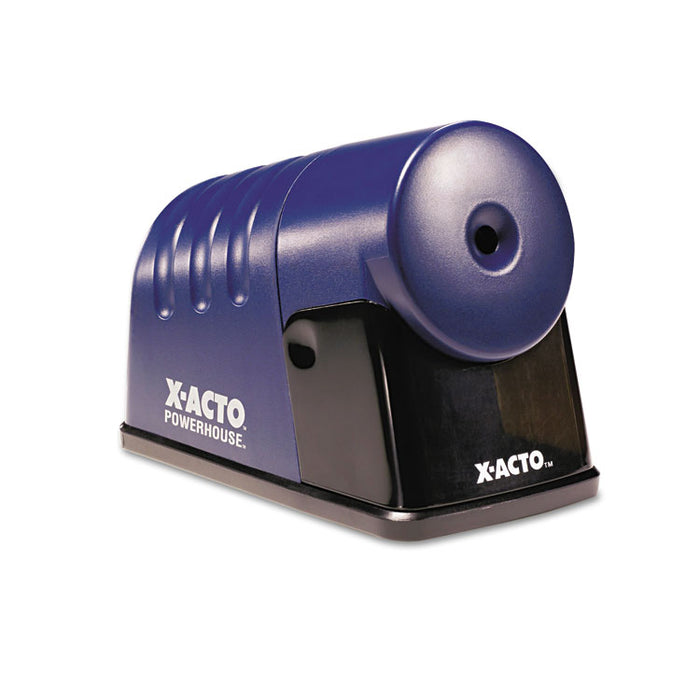 Powerhouse Office Electric Pencil Sharpener, AC-Powered, 3" x 6.25" x 4.5", Translucent Blue