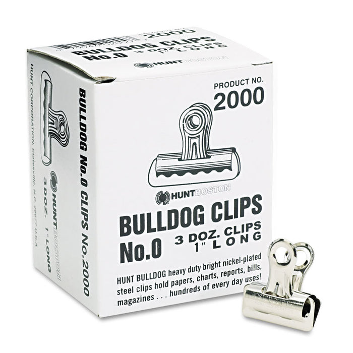 Bulldog Clips, Mini, Nickel-Plated, 36/Box
