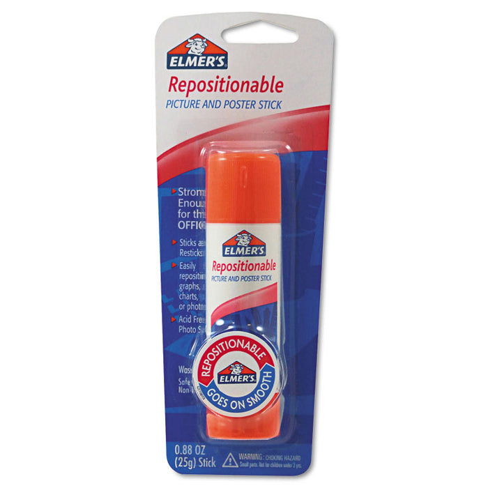 Repositionable Poster & Picture Glue Stick, 0.88 oz, Dries Clear