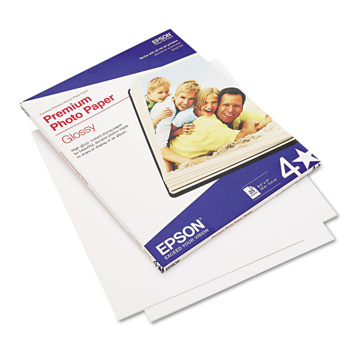 Premium Photo Paper, 10.4 mil, 8.5 x 11, High-Gloss Bright White, 25/Pack