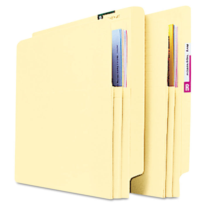 Convertible End Tab File Pockets, 1.75" Expansion, Letter Size, Manila, 25/Box