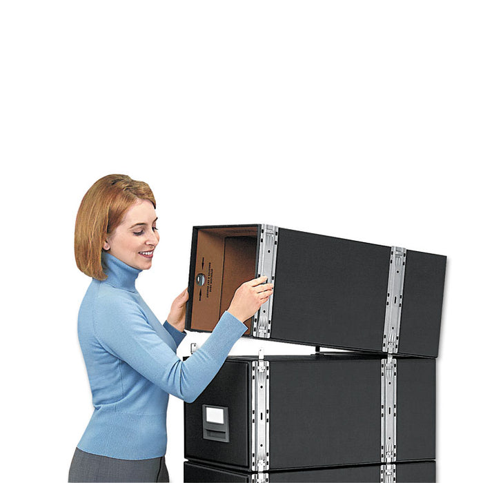 STAXONSTEEL Maximum Space-Saving Storage Drawers, Legal Files, 17" x 25.5" x 11.13", Black, 6/Carton