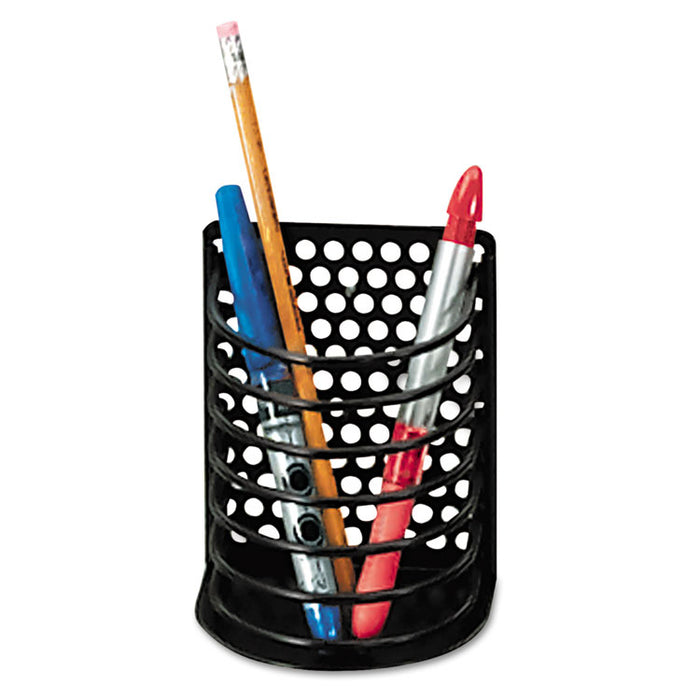 Perf-Ect Pencil Cup, Metal, 3 1/2 x 3 x 4 7/8, Black