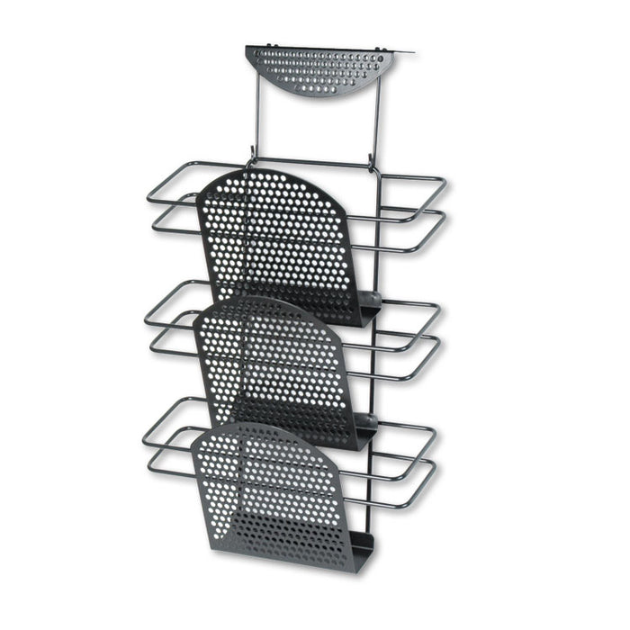Perf-Ect Partition Additions Three-Pocket Organizer, 12 1/2 x 21 3/8, Black