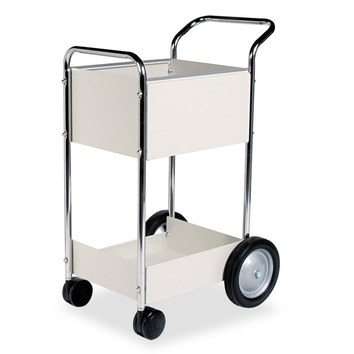 Steel Mail Cart, 75-Folder Capacity, 20w x 25.5d x 39h, Dove Gray