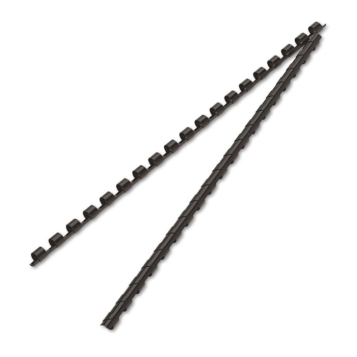 Plastic Comb Bindings, 1/4" Diameter, 20 Sheet Capacity, Black, 25 Combs/Pack