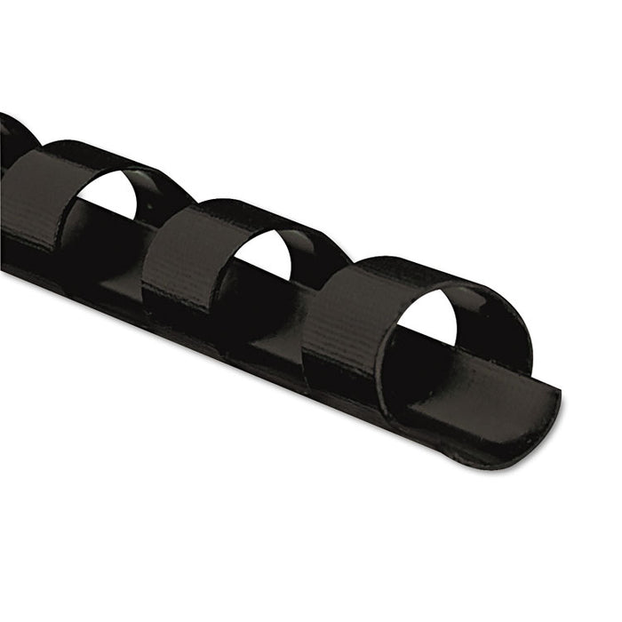 Plastic Comb Bindings, 5/16" Diameter, 40 Sheet Capacity, Black, 25/Pack