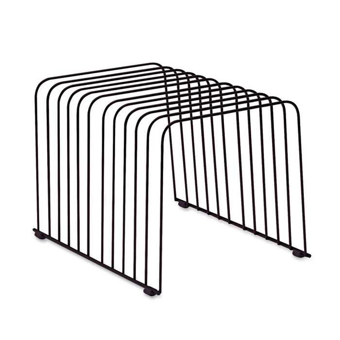 Wire Desktop Organizer, 11 Sections, Letter to Legal Size Files, 9" x 11.38" x 8", Black