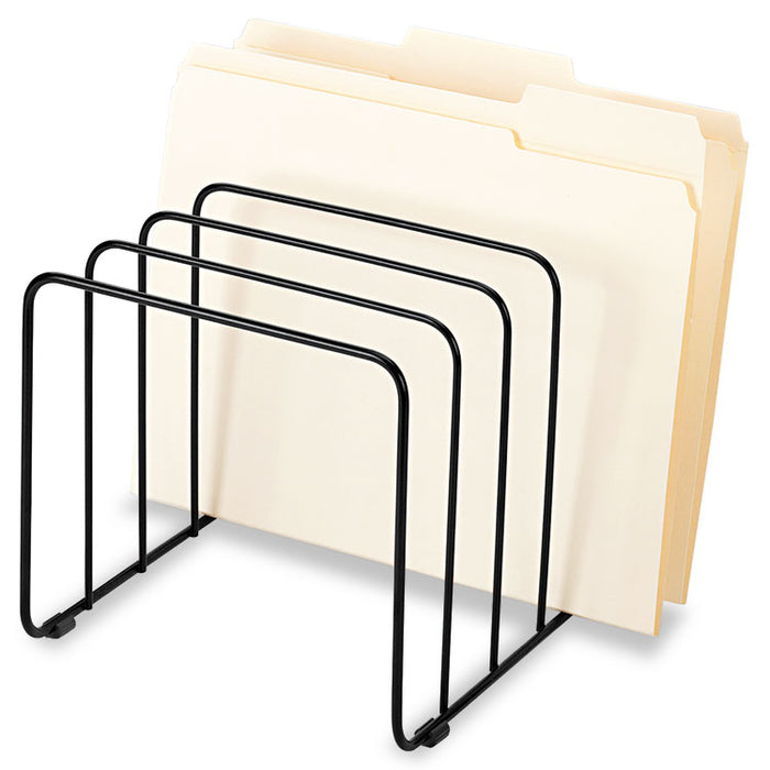 Wire Vertical File, 5 Sections, Letter to Legal Size Files, 10.25" x 8" x 7.44", Black